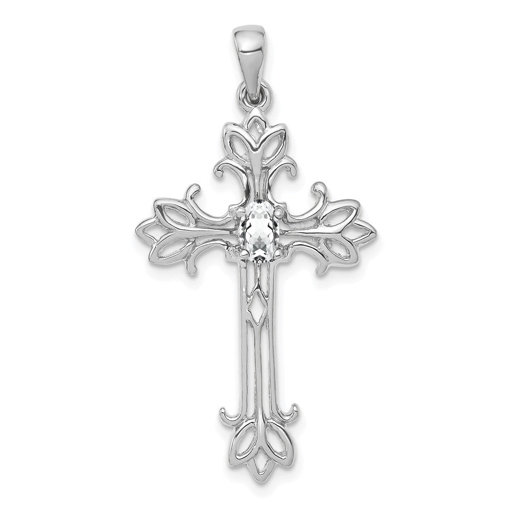 Oval Gemstone Cross Pendants