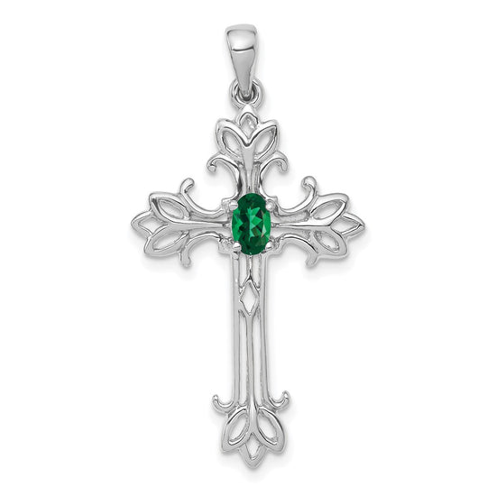 Oval Gemstone Cross Pendants