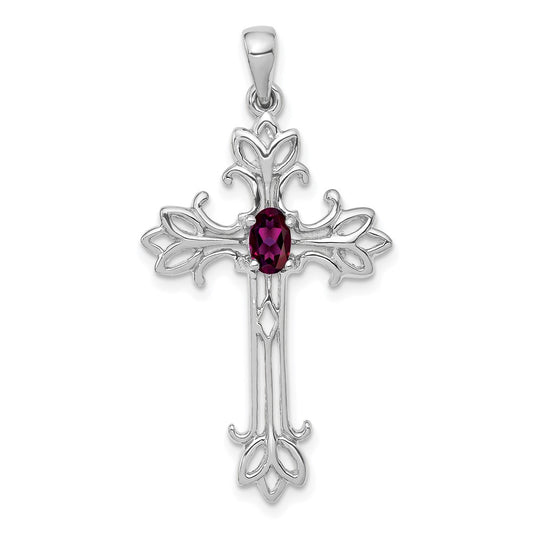 Oval Gemstone Cross Pendants