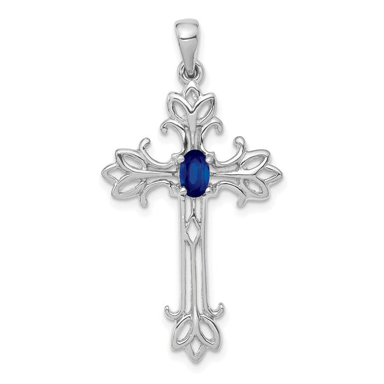 Oval Gemstone Cross Pendants