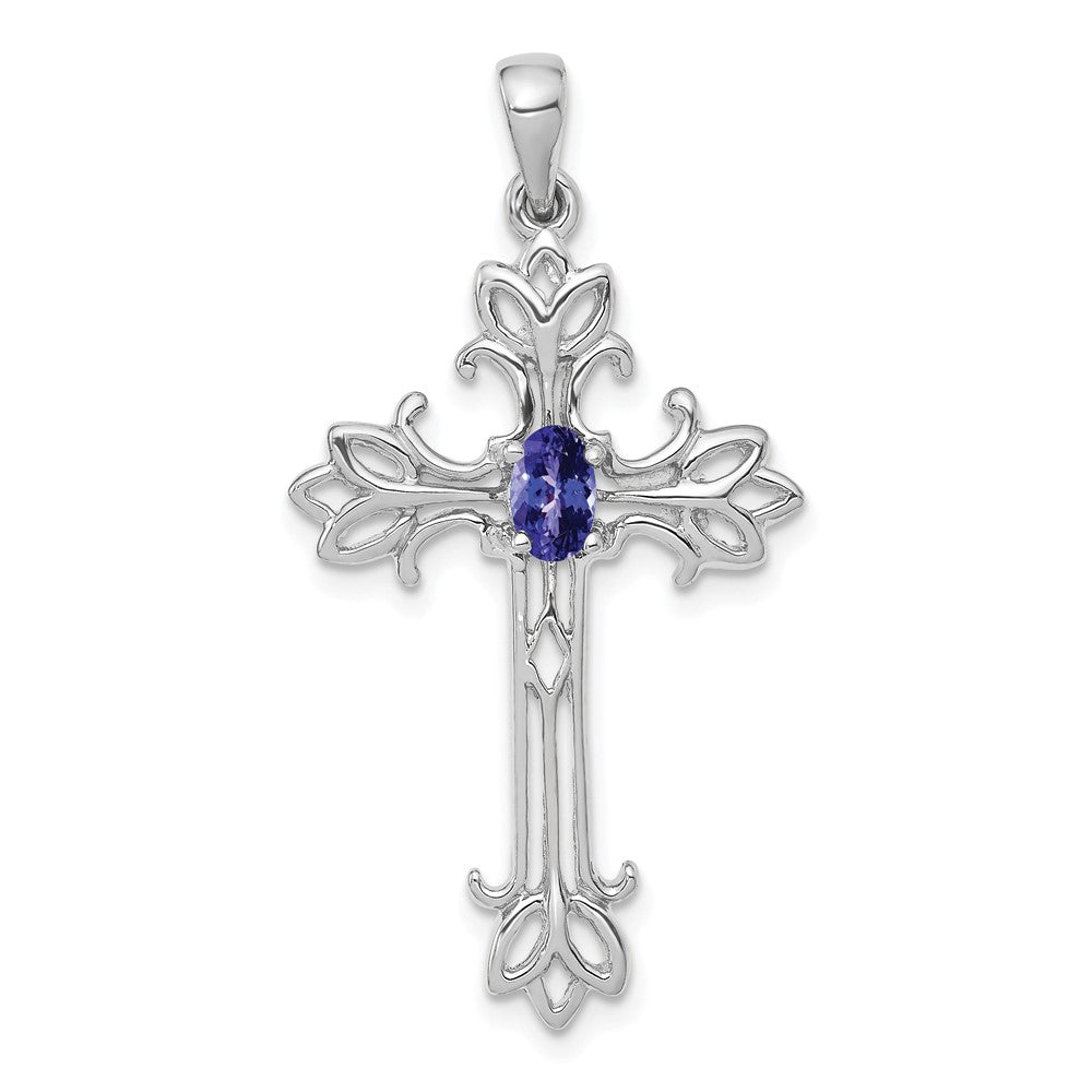 Oval Gemstone Cross Pendants