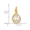 Gold Polished Diamond and Pearl Pendants