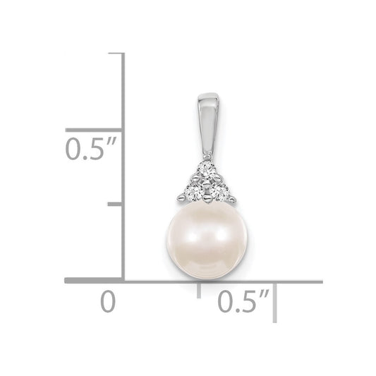 Gold Polished Diamond and Pearl Pendants