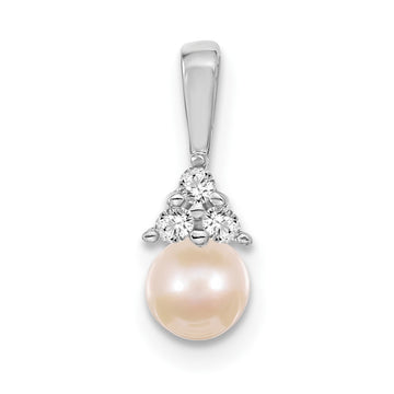 Gold Polished Diamond and Pearl Pendants