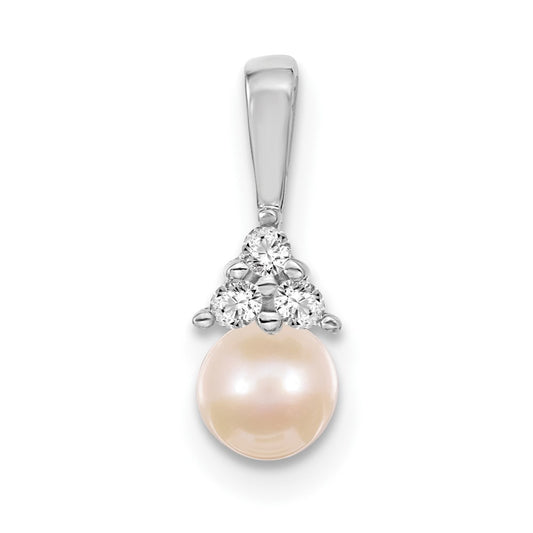 Gold Polished Diamond and Pearl Pendants