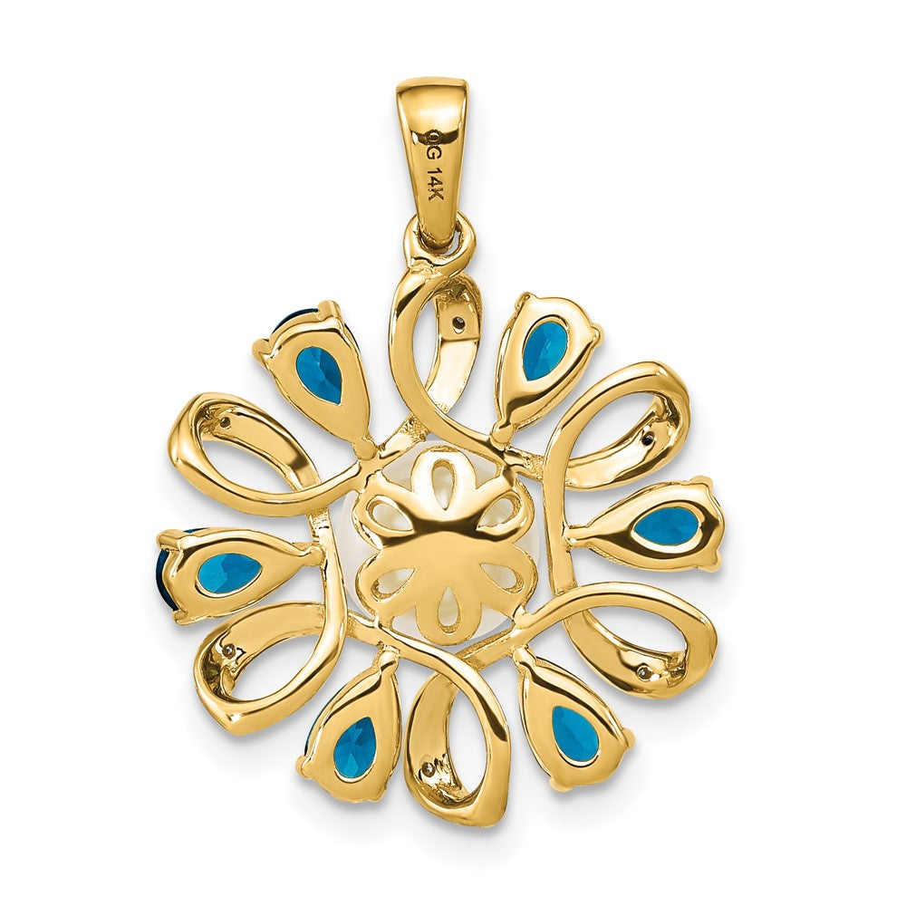 Gold Polished Gemstone and Pearl Pendants