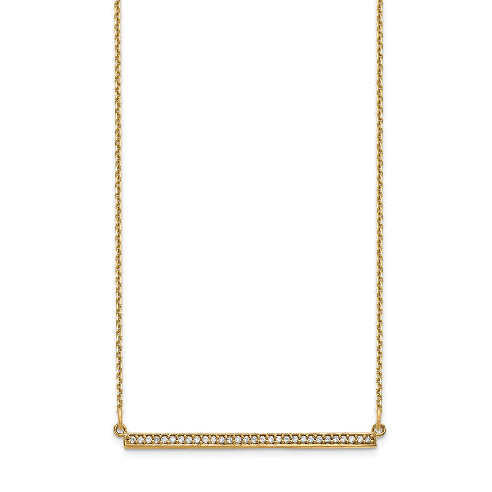 14k Polished 1/8 carat Diamond Bar 18 inch Necklace