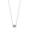 14k White Gold 1/4 carat Diamond and Sapphire Evil Eye 18 inch Necklace