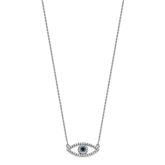 Gold Diamond and Sapphire Evil Eye Necklace