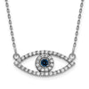 Gold Diamond and Sapphire Evil Eye Necklace