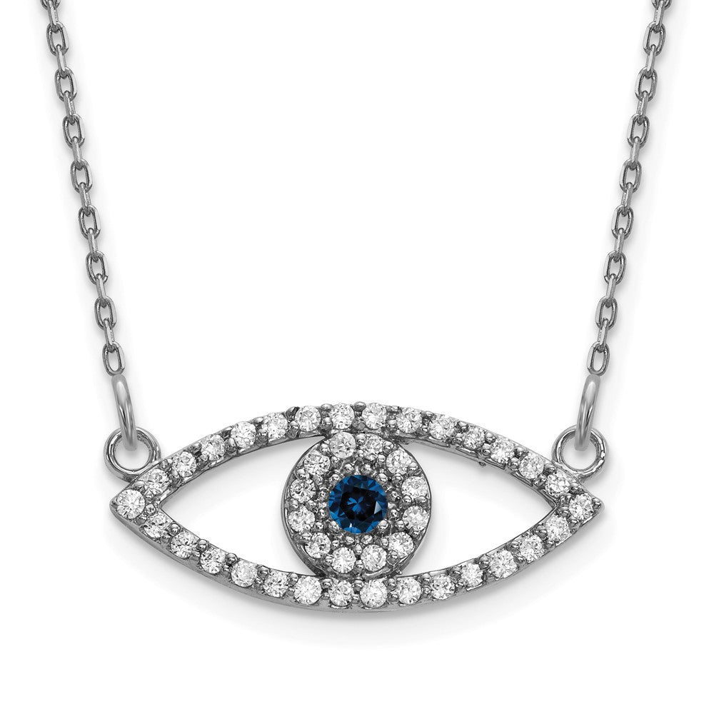 Gold Diamond and Sapphire Evil Eye Necklace
