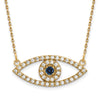 Gold Diamond and Sapphire Evil Eye Necklace