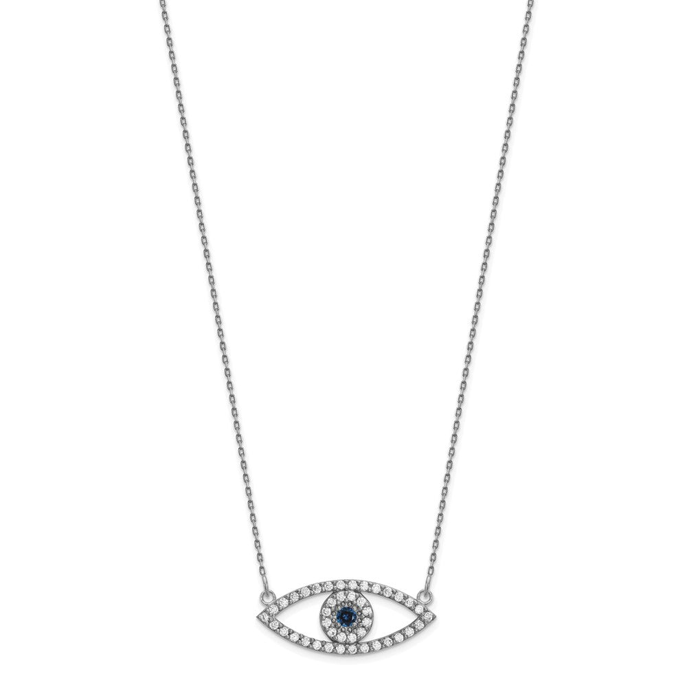 Gold Diamond and Sapphire Evil Eye Necklace