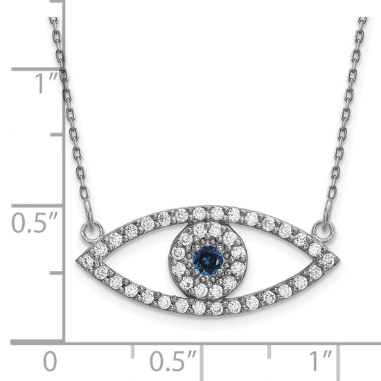 Gold Diamond and Sapphire Evil Eye Necklace