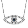 Gold Diamond and Sapphire Evil Eye Necklace