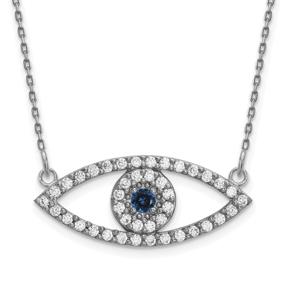 Gold Diamond and Sapphire Evil Eye Necklace
