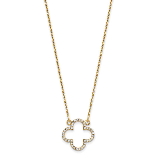 Diamond Quatrefoil Design Necklaces
