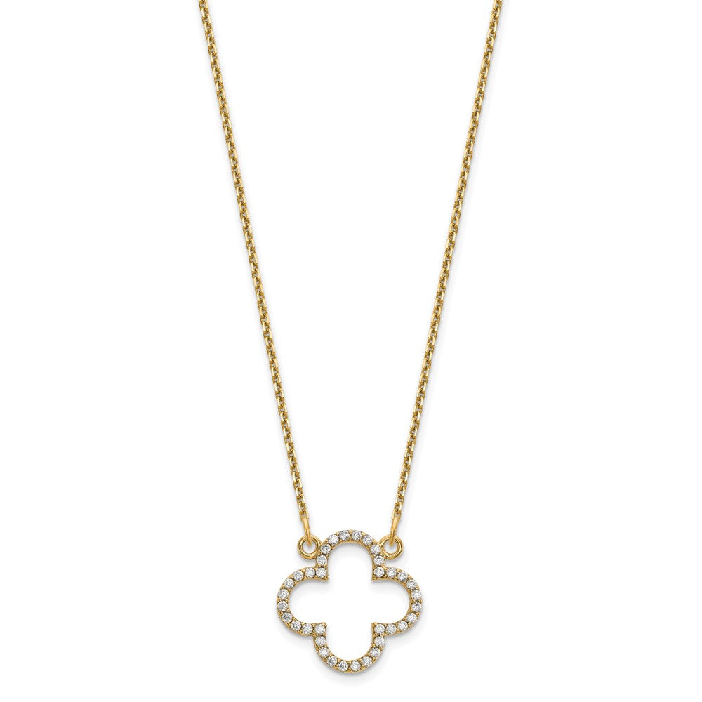 Diamond Quatrefoil Design Necklaces