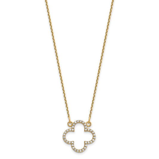Diamond Quatrefoil Design Necklaces