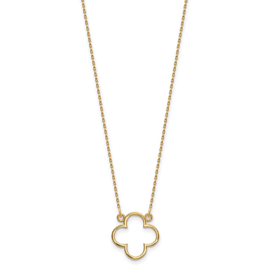 14k Polished Open Quatrefoil Design 18 inch Necklace