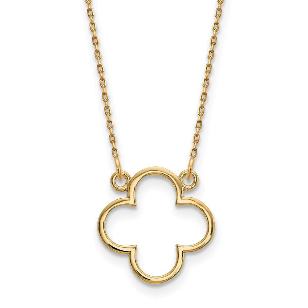14k Polished Open Quatrefoil Design 18 inch Necklace