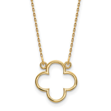 14k Polished Open Quatrefoil Design 18 inch Necklace