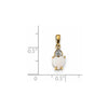 14k and Rhodium Genuine Opal Heart with Diamond Accent Pendant