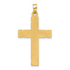 14k Polished and Grooved Hollow Diamond Cross Pendant