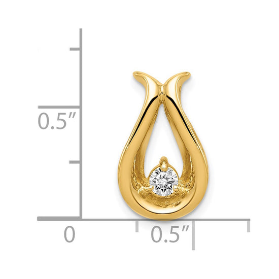 Gold Polished Diamond Slide Pendants