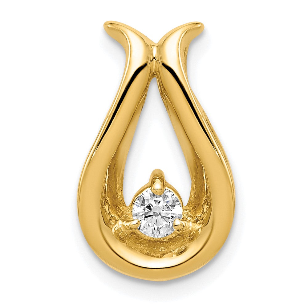 Gold Polished Diamond Slide Pendants