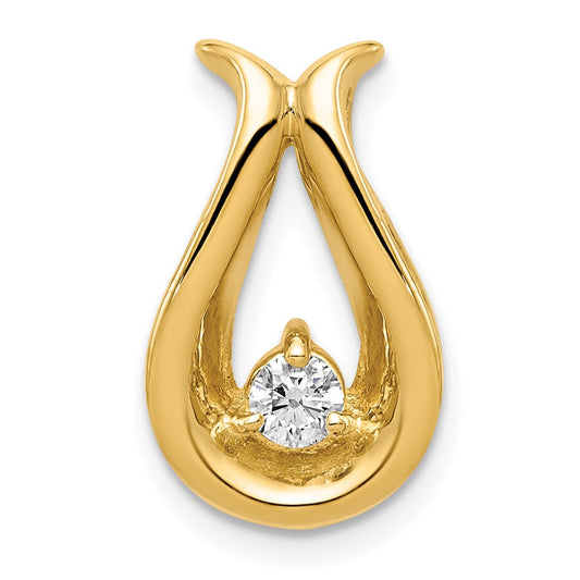 Gold Polished Diamond Slide Pendants