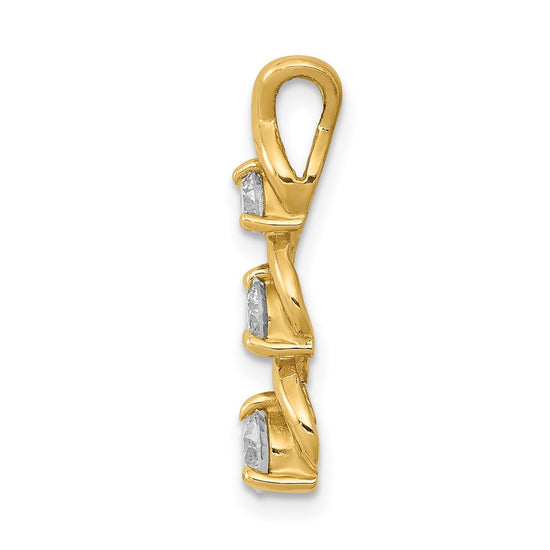 Gold Polished Diamond Slide Pendants