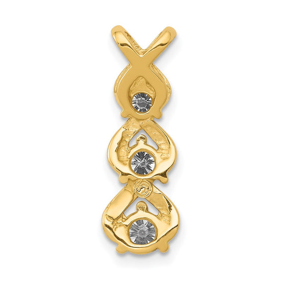 Gold Polished Diamond Slide Pendants