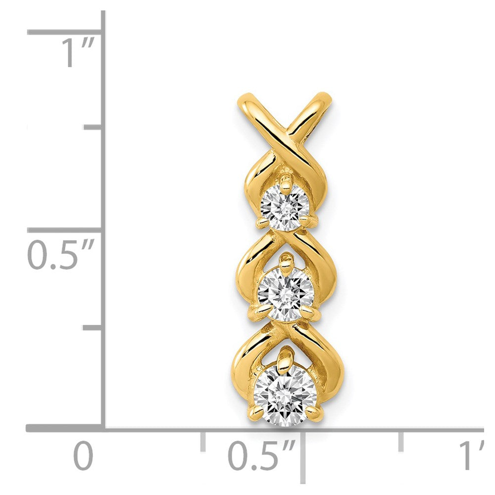 Gold Polished Diamond Slide Pendants