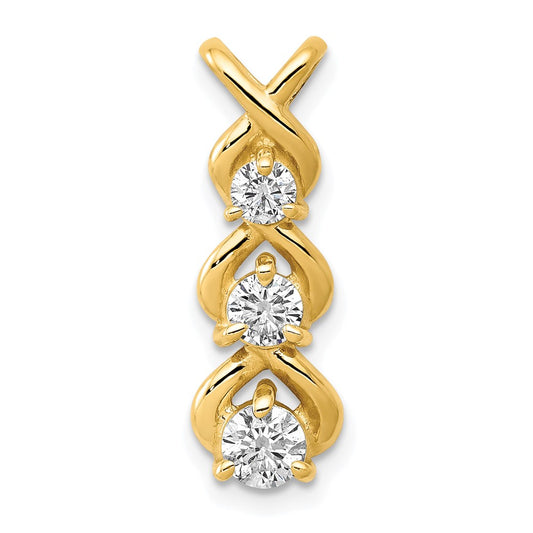 Gold Polished Diamond Slide Pendants