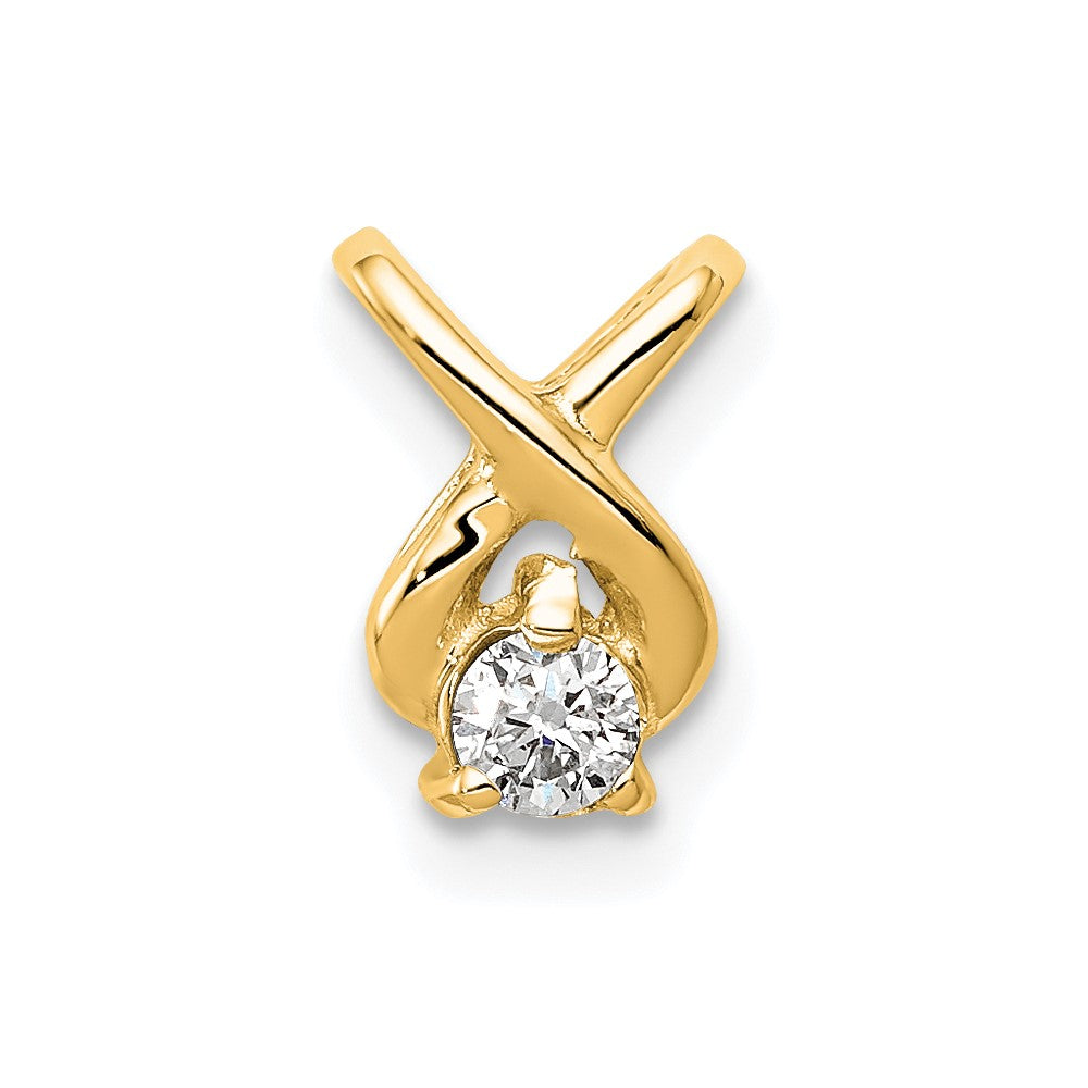Gold Polished Diamond Slide Pendants