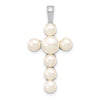 14KW 4-5mm and 5-6mm White Button FWC Pearl Cross Pendant