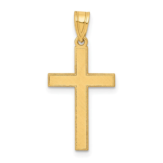 Gold Flat Etched Latin Cross Pendant