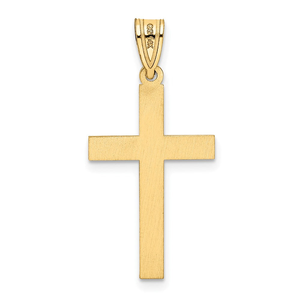 Gold Flat Etched Latin Cross Pendant