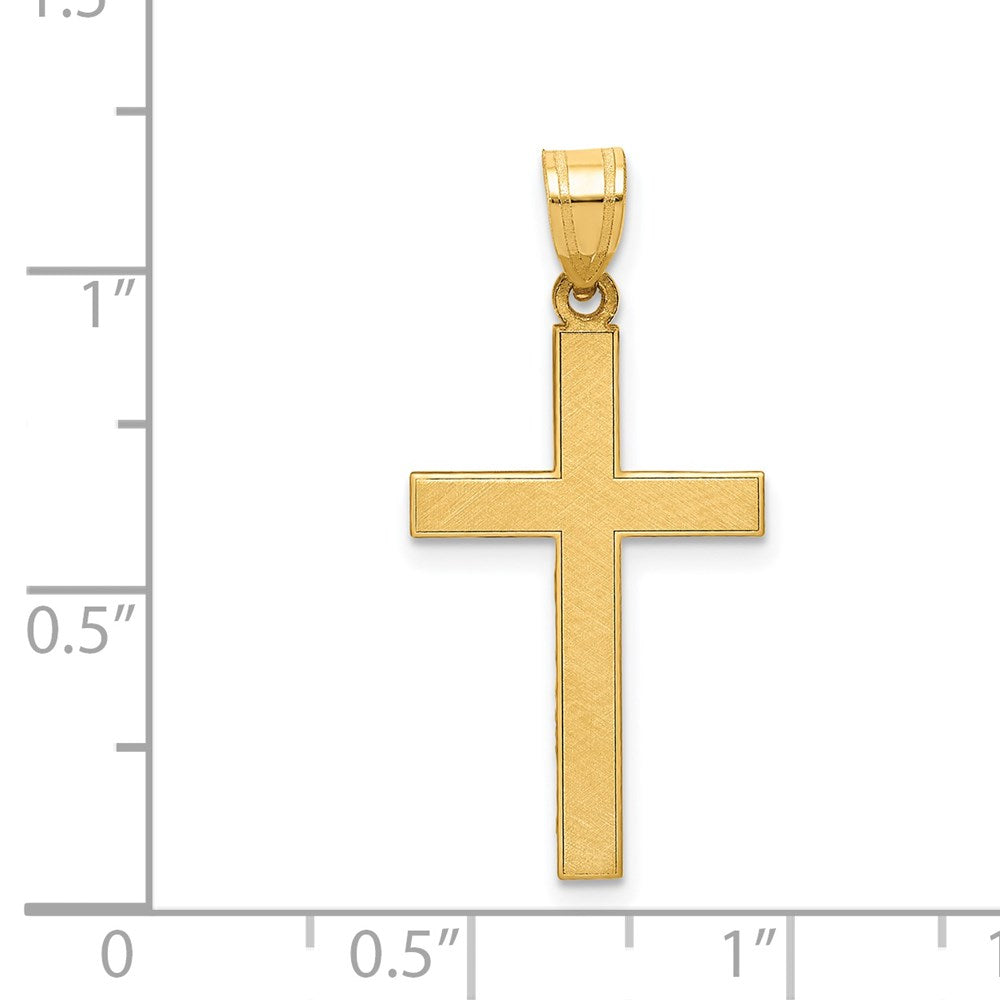 Gold Flat Etched Latin Cross Pendant