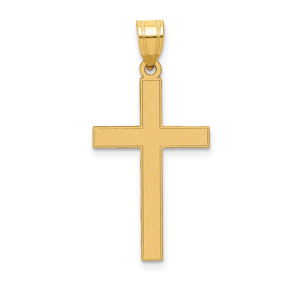 Gold Flat Etched Latin Cross Pendant