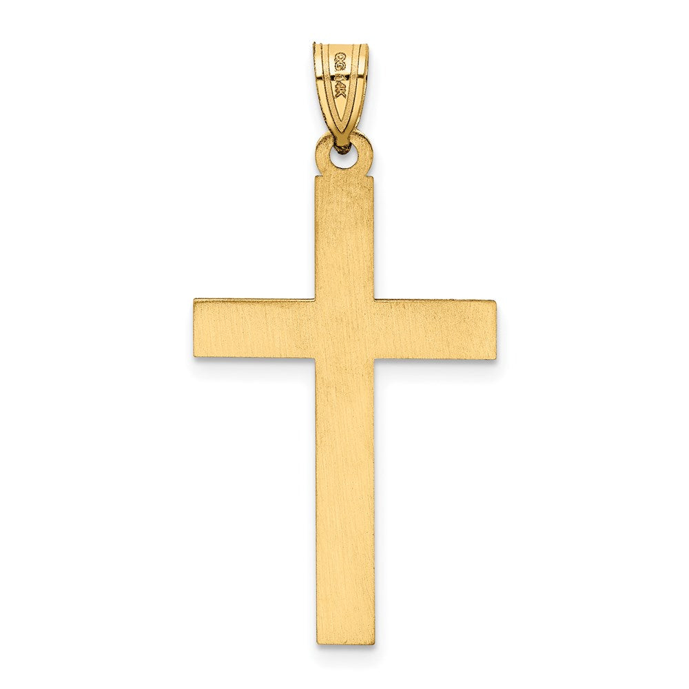 Gold Flat Etched Latin Cross Pendant