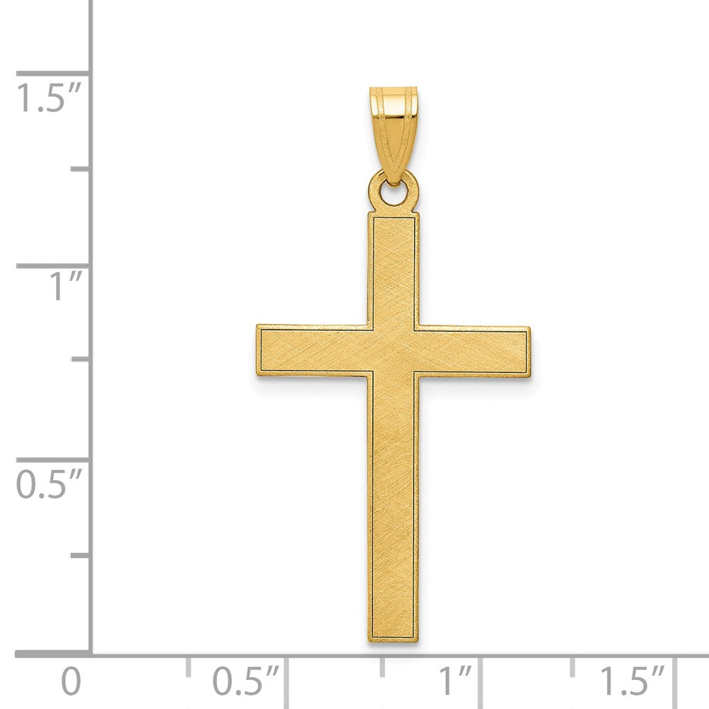Gold Flat Etched Latin Cross Pendant