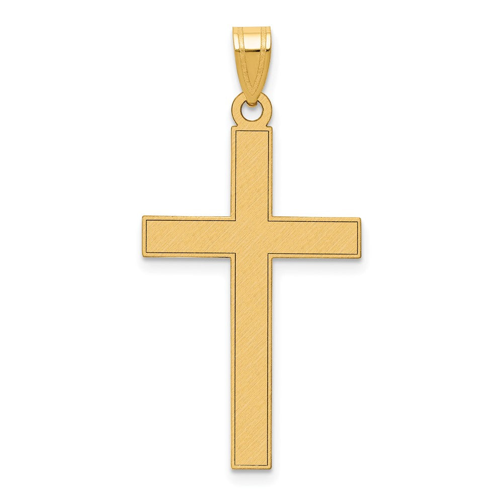 Gold Flat Etched Latin Cross Pendant