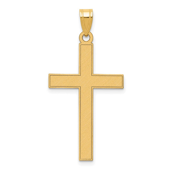10k Florentine Satin Cross Pendant