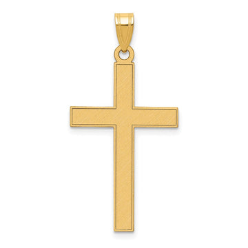 10k Florentine Satin Cross Pendant