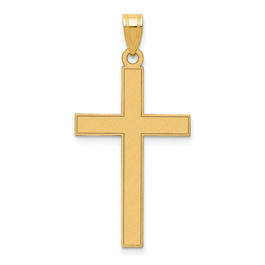 10k Florentine Satin Cross Pendant