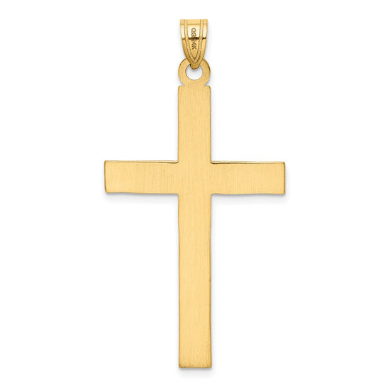 Gold Flat Etched Latin Cross Pendant