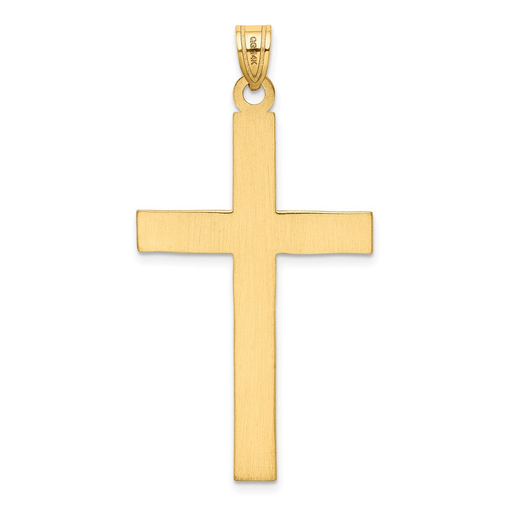 Gold Flat Etched Latin Cross Pendant
