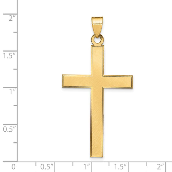 Gold Flat Etched Latin Cross Pendant